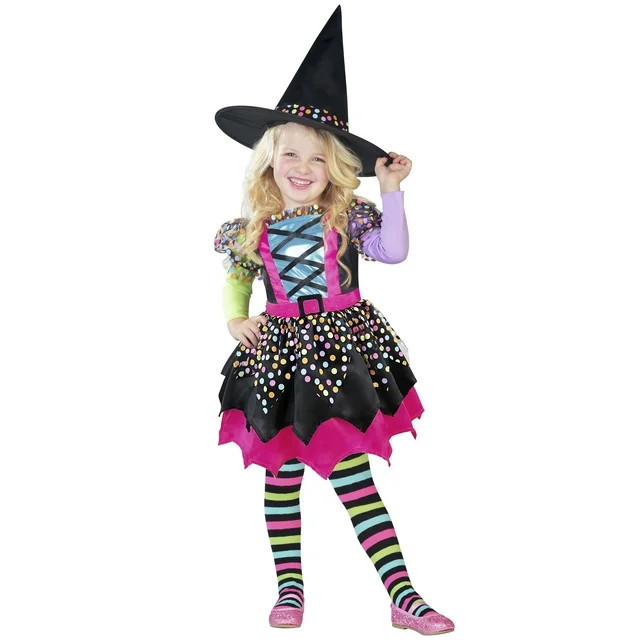 Polka Dot Witch Halloween Costume for Toddler Girls, Size 2T, by Way to Celebrate | Walmart (US)