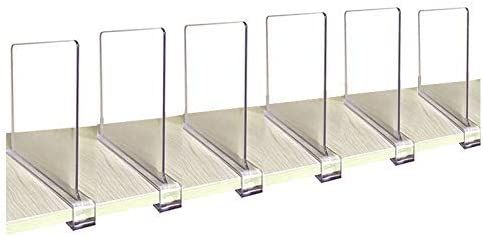 CY craft Acrylic Shelf Divider, Wood Shelf Dividers,Clear Closet Shelf Separators Clothing Organi... | Amazon (US)