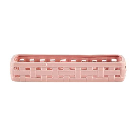 Mud Pie Woven Cracker Dish, Pink, 2" x 12" | Amazon (US)