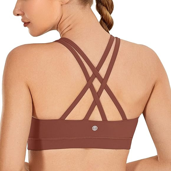 CRZ YOGA Women's Fitness Workout Yoga Bra Strappy Sports Bras | Amazon (US)