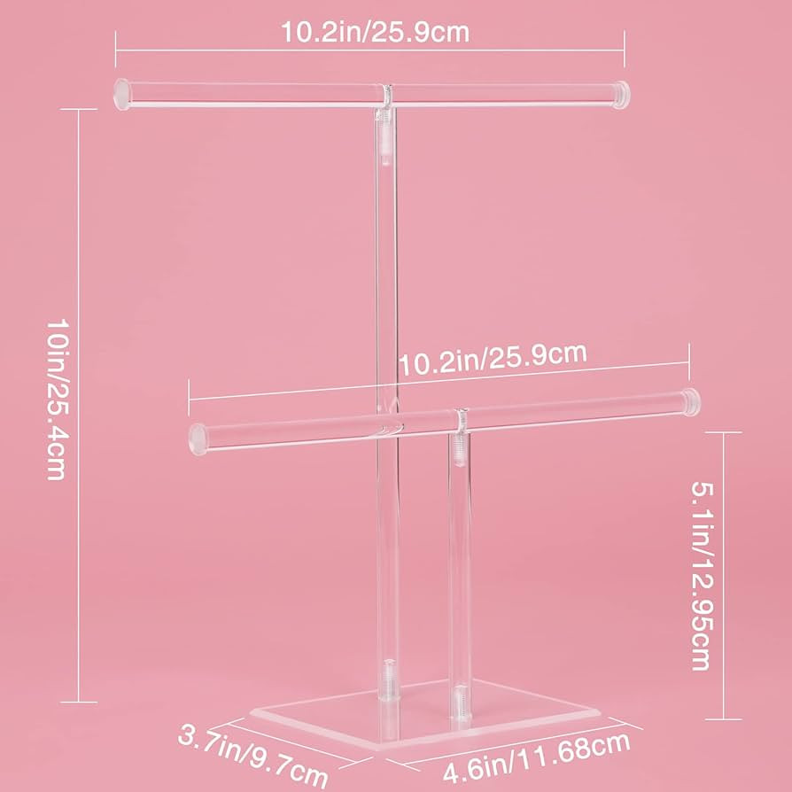 Jewelry Stand Necklace Holder, Acrylic Jewelry Display Holder, Necklace and Bracelet Hanging Orga... | Amazon (US)