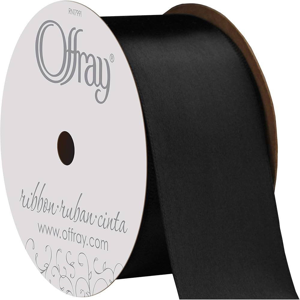 C.R. Gibson 072080 1.5" Wide Single Face Satin Ribbon, Black, 4 Yds | Amazon (US)