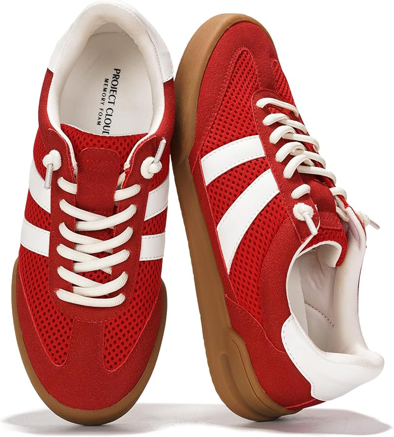 Project Cloud Genuine Leather Casual Sneakers for Women - Memory Foam Insoles Lace-Up Womens Shoe... | Amazon (US)