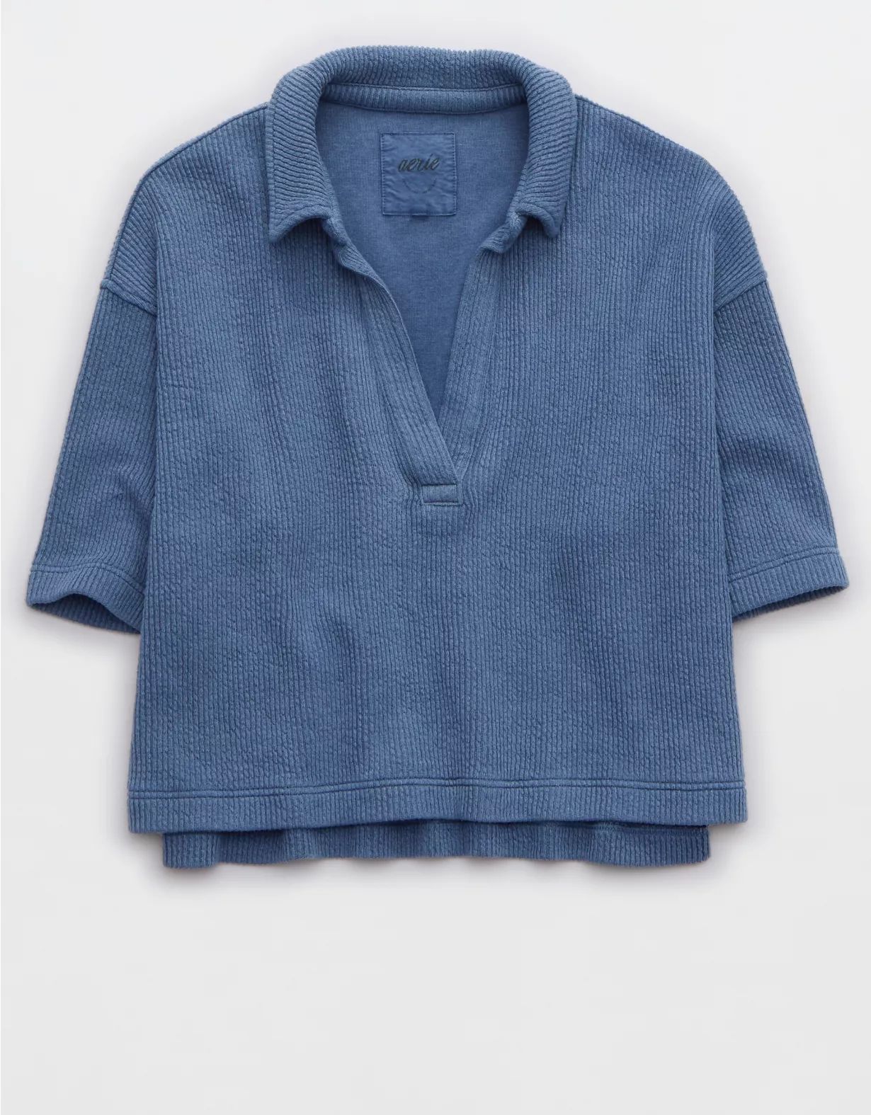 Aerie Wonder Short Sleeved Polo Sweatshirt | American Eagle Outfitters (US & CA)