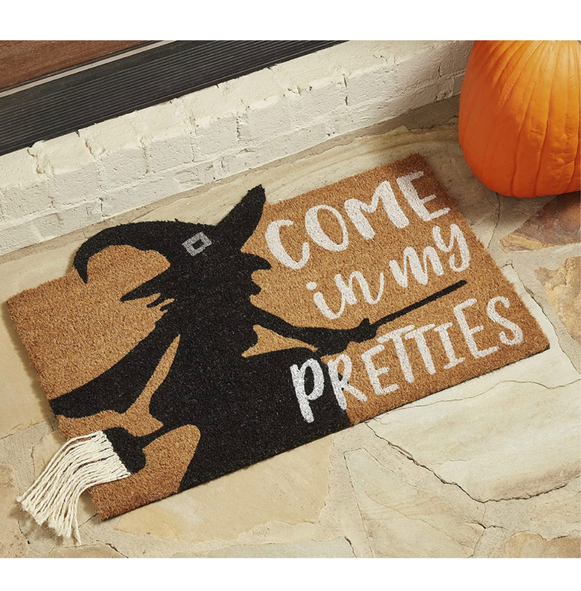 Cutest witch decor for your front porch! This Halloween doormat is the perfect fit for a small or medium sized porch!

#LTKhome #LTKHoliday #LTKHalloween