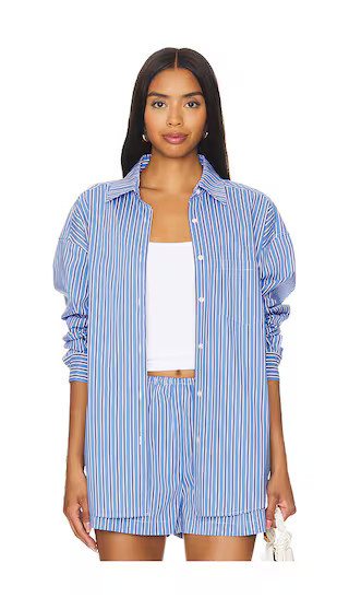 Solid & Striped The Jancy Blouse in Blue. - size S | Revolve Clothing (Global)
