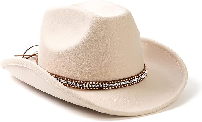 Lisianthus Men & Women's Felt Wide Brim Western Cowboy Outdoor Fedora Hats with Belt | Amazon (US)
