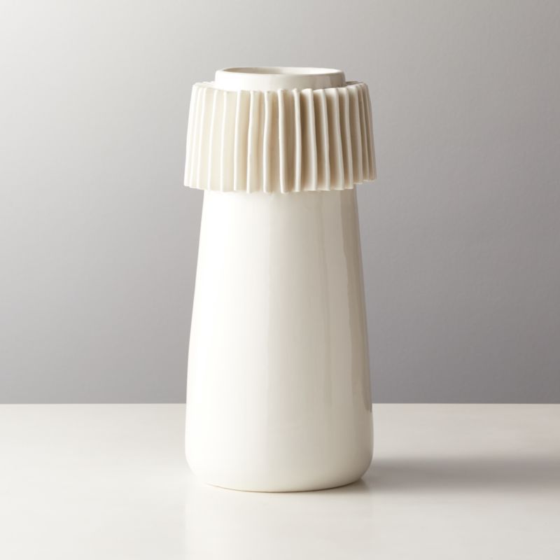 Ruff Modern White Porcelain Vase + Reviews | CB2 | CB2