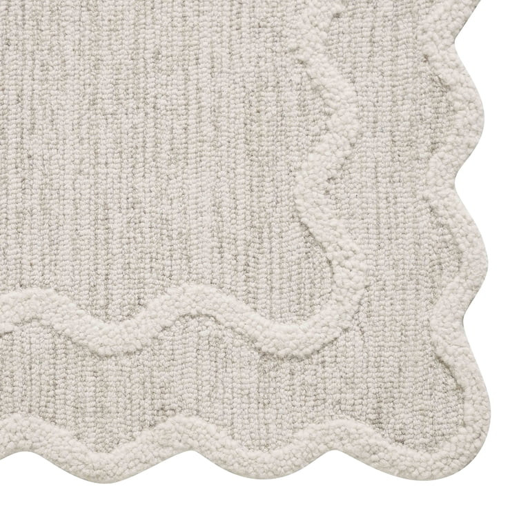 My Texas House Stella Ivory Scallop Wool Indoor Runner Rug, 2' x 8' | Walmart (US)