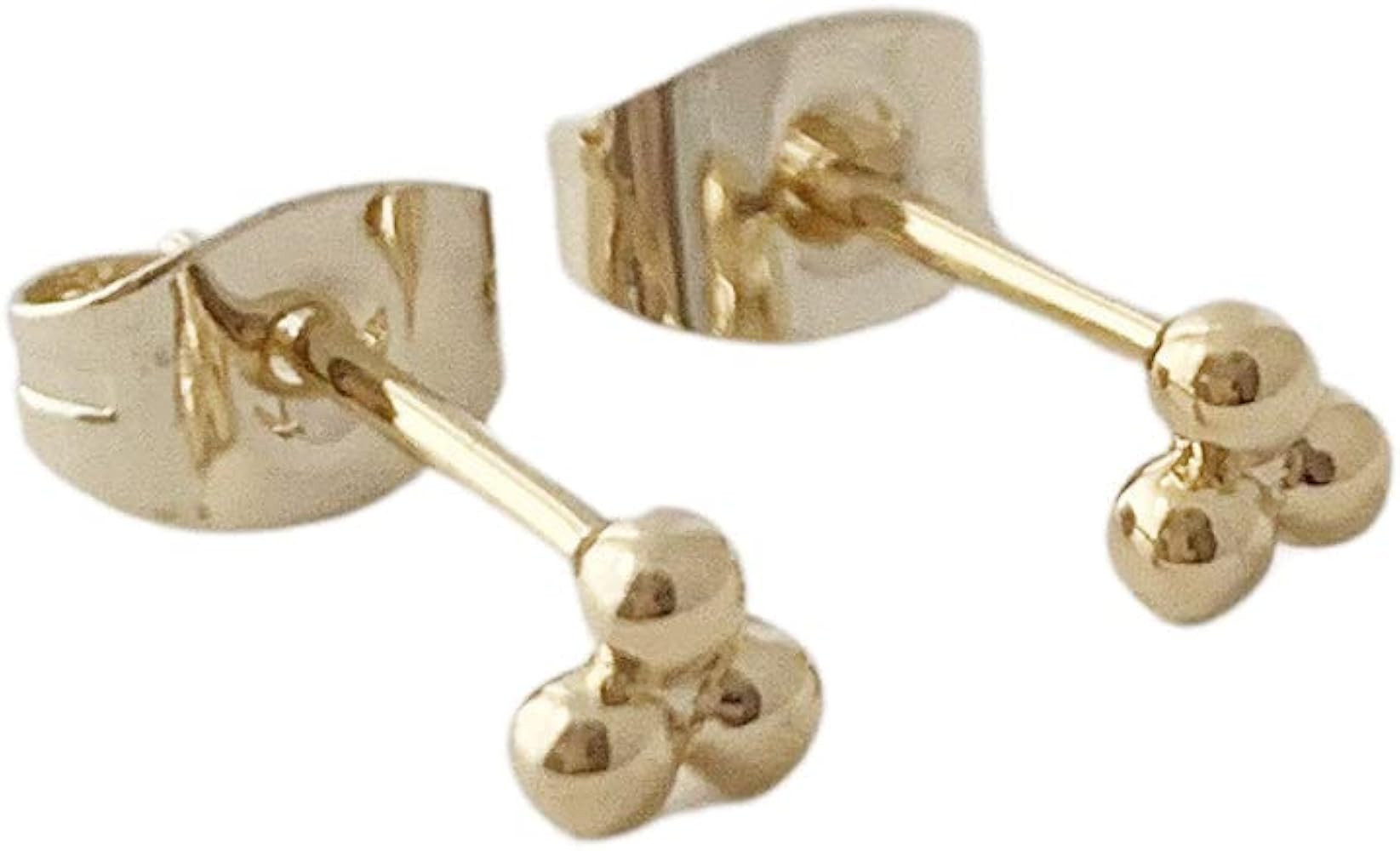 HONEYCAT Tiny Trinity Ball Stud Earrings in Gold, Rose Gold, or Silver | Minimalist, Delicate Jew... | Amazon (US)