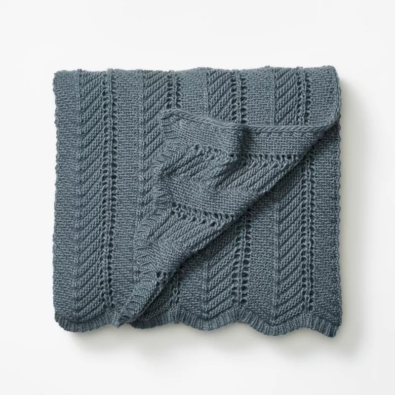 Herringbone Pointelle Throw Blanket - Threshold™ designed with Studio McGee | Target