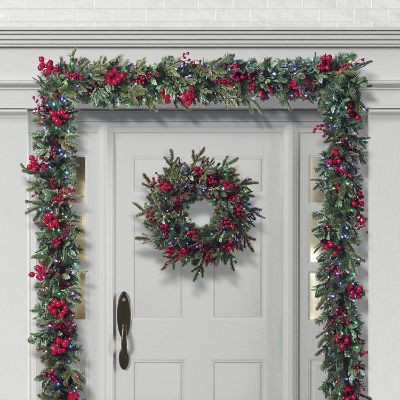 Fraser Fir and Holly Color Changing Greenery Collection | Frontgate