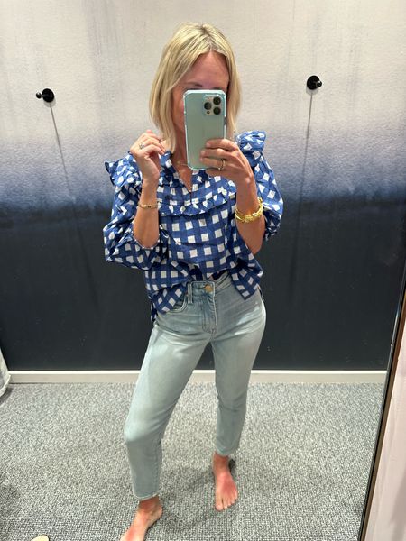 New arrivals,
Spring outfit, spring style, gingham top. Kentucky derby style, jeans, outfit idea, Evereve

#LTKunder100 #LTKstyletip #LTKFind