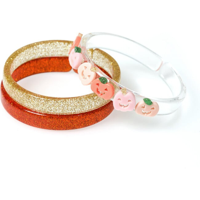 Pumpkin Glitter Orange and Gold Bangle | Maisonette