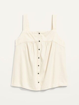 Sleeveless Button-Front Twill Swing Top for Women | Old Navy (US)