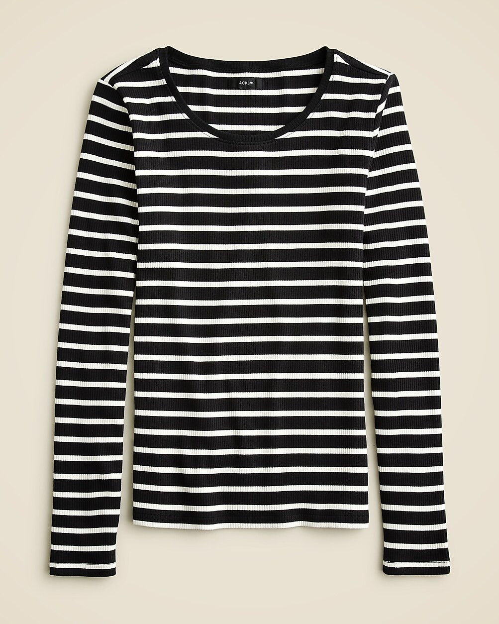 Long-sleeve crewneck T-shirt in striped vintage rib | J. Crew US