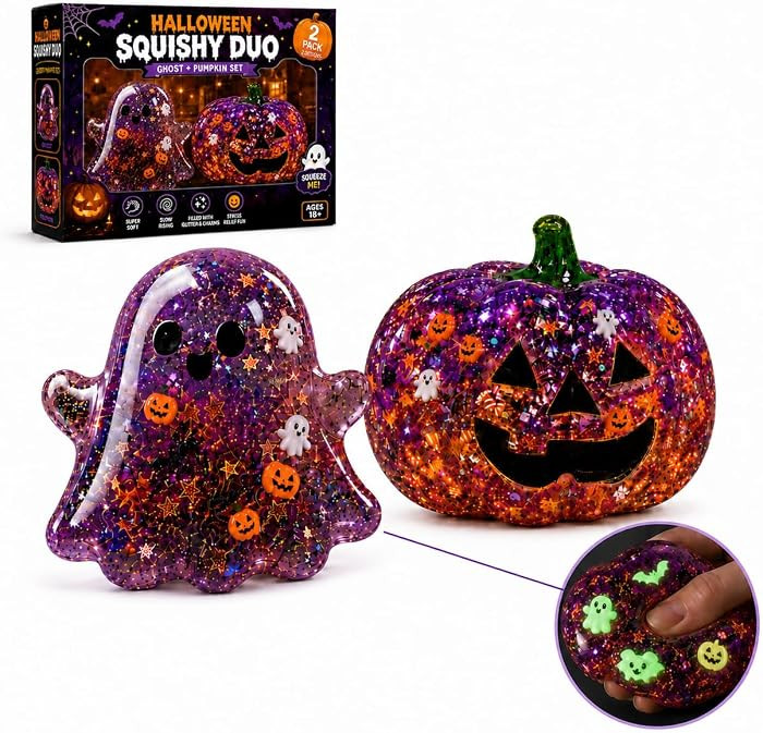 2-Pack Halloween Squishy Toys, Slow Rising Stress Fidget Toys for Adults | Amazon (US)