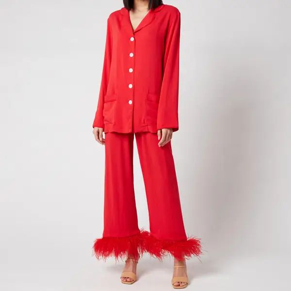 Sleeper Women's Party Pyjama Set with Feathers - Red | Coggles (Global)