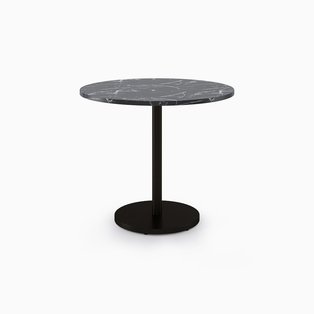 Restaurant Table, Top 36" Round, Black Faux Marble, Dining Ht Orbit Base, Bronze/Bronze | West Elm (US)