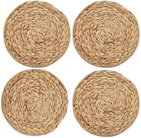 TTS For Home - 11.7 Inches in Diameter 4Pack Round Woven Placemats for Dining Table- Natural Wate... | Amazon (US)