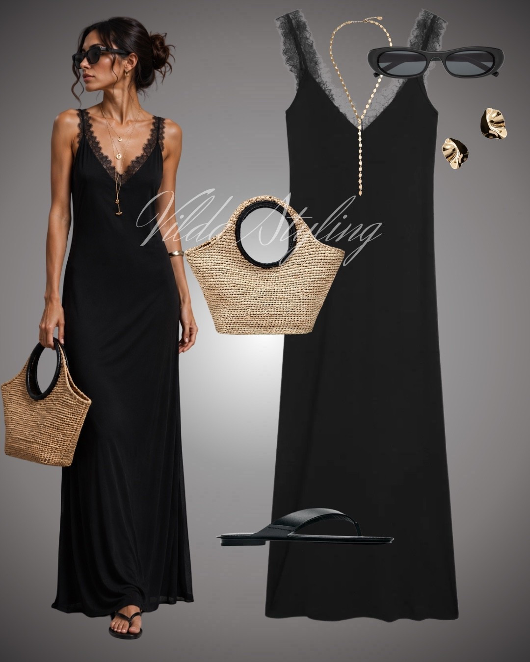 Effortless summer styling in one look! 🖤✨ I'm living in this chic black slip dress with delicate lace details. Paired with a woven straw tote for texture and minimalist accessories for a clean, polished finish.
 #LTKstyletip #LTKunder100 #summerstyle #ootd #vacationlook"

#LTKFashionMonth #LTKsummer #LTKdresses