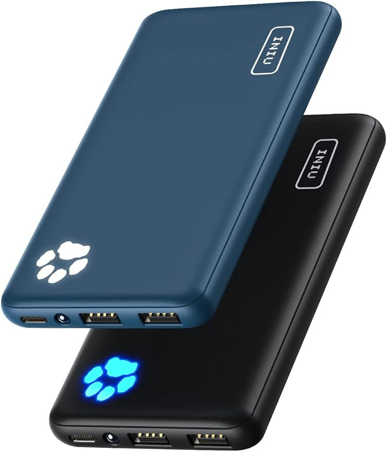 INIU [2 Pack] Portable Charger, Slimmest & Lightest USB C 10000mAh Power Bank, Triple 3A High-Spe... | Amazon (US)