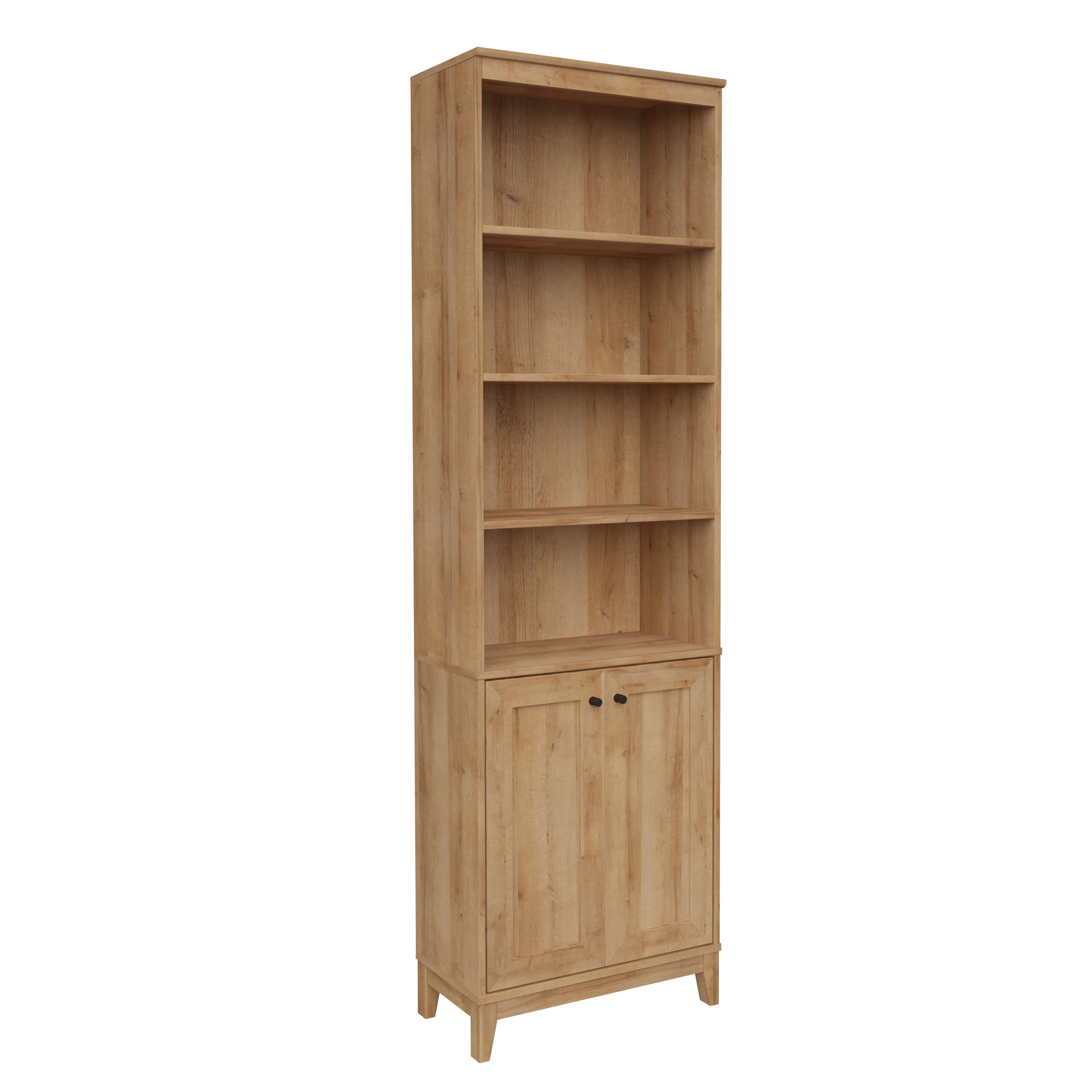 Prepac Yaletown Bookcase with Doors, Oak Storage Cabinet with Doors and Shelves, Accent Cabinet 2... | Walmart (US)