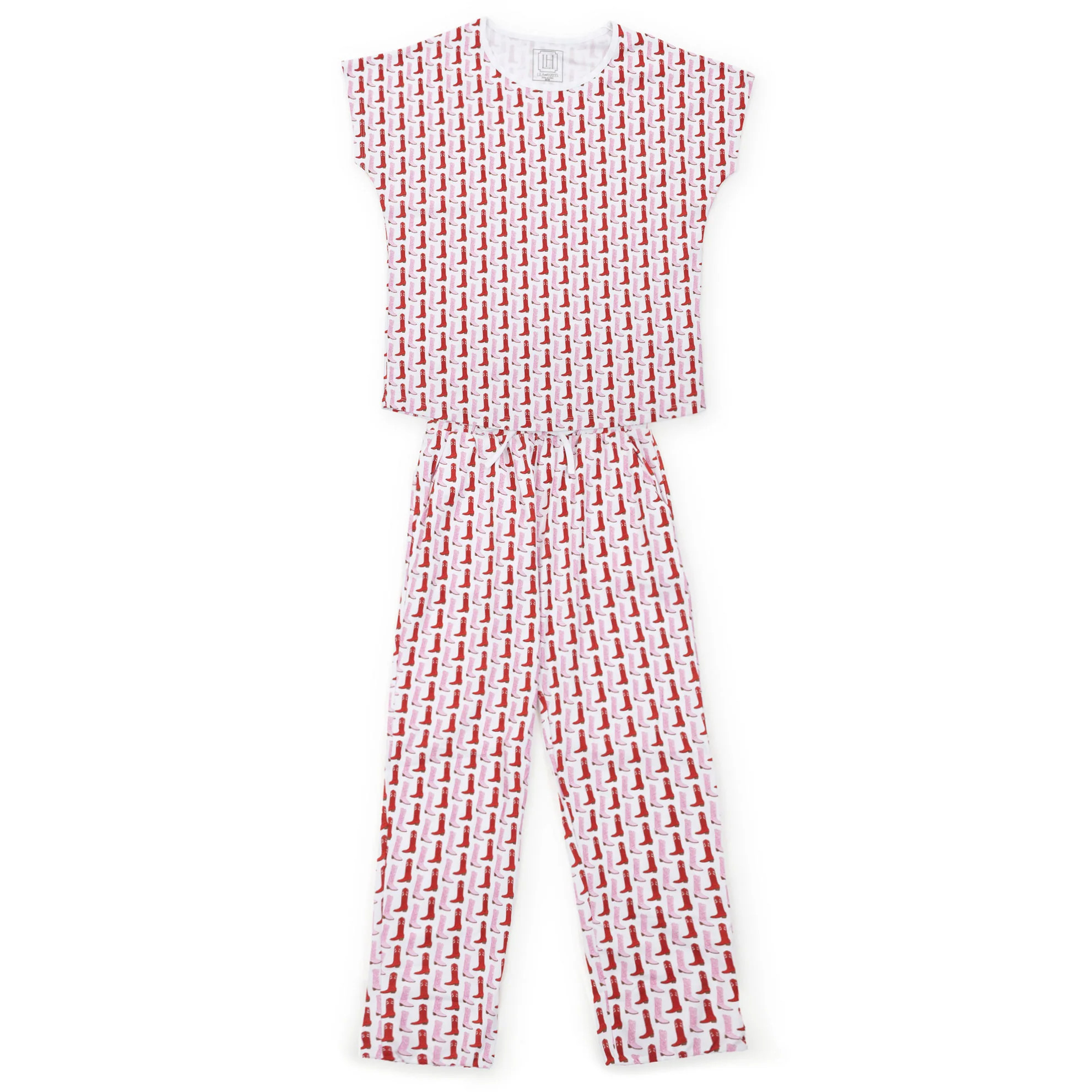 Marcia Women's Pajama Pant Set - City Boots (pink) | Lila and Hayes