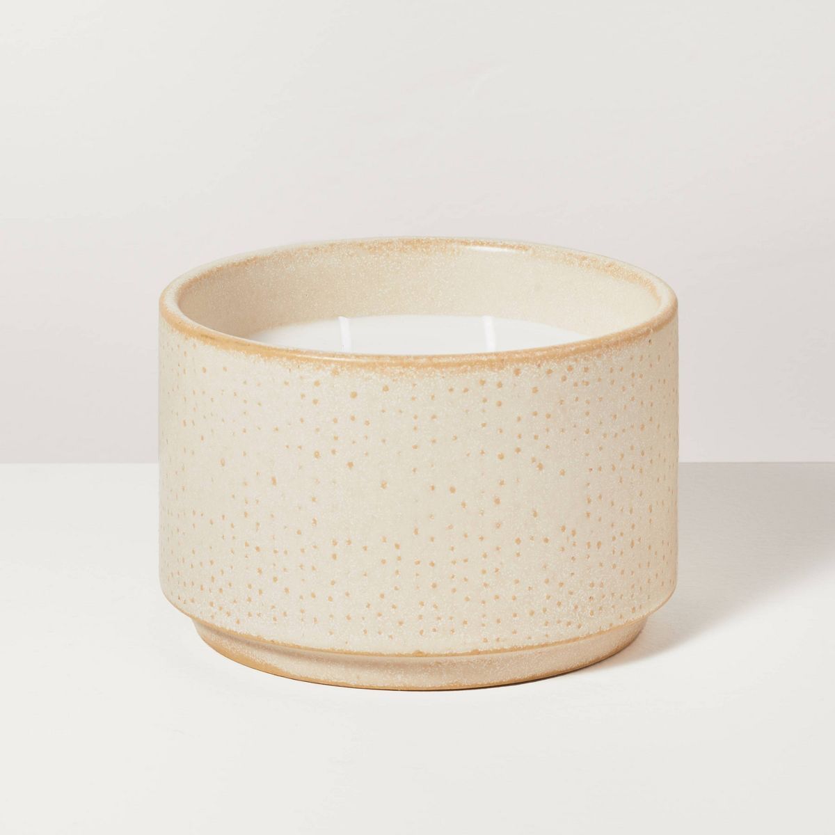 Hobnail Ceramic Sandalwood & Terracotta Jar Candle Beige - Hearth & Hand™ with Magnolia | Target