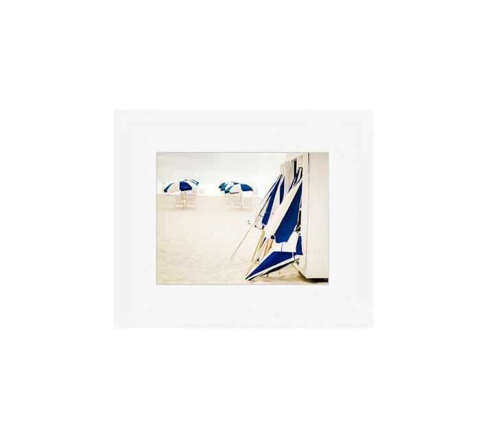 Blue and White Beach Umbrellas by Cindy Taylor | Pottery Barn (US)
