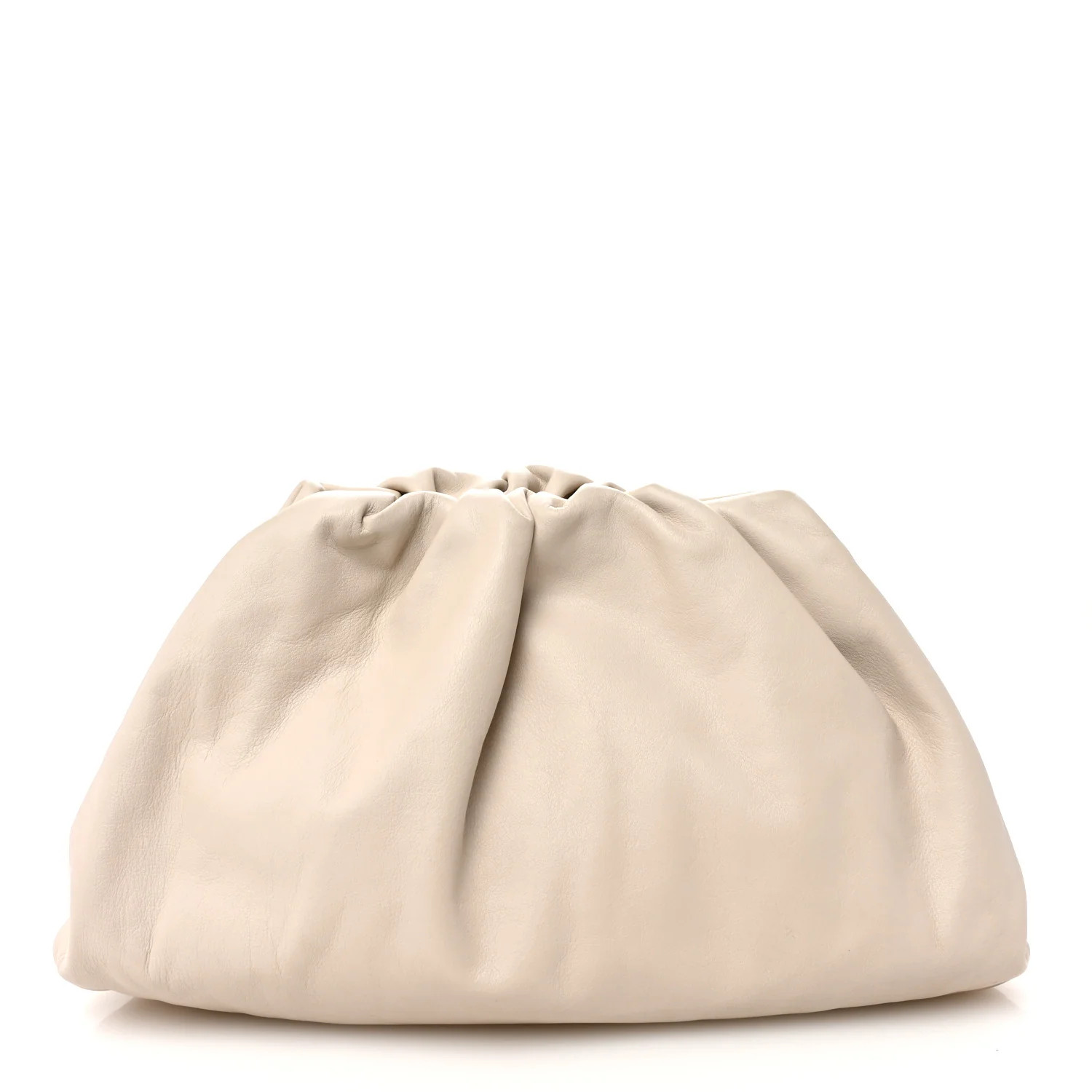 Bottega Veneta Smooth Butter Calf The Pouch Oversized Clutch Plaster | FASHIONPHILE (US)
