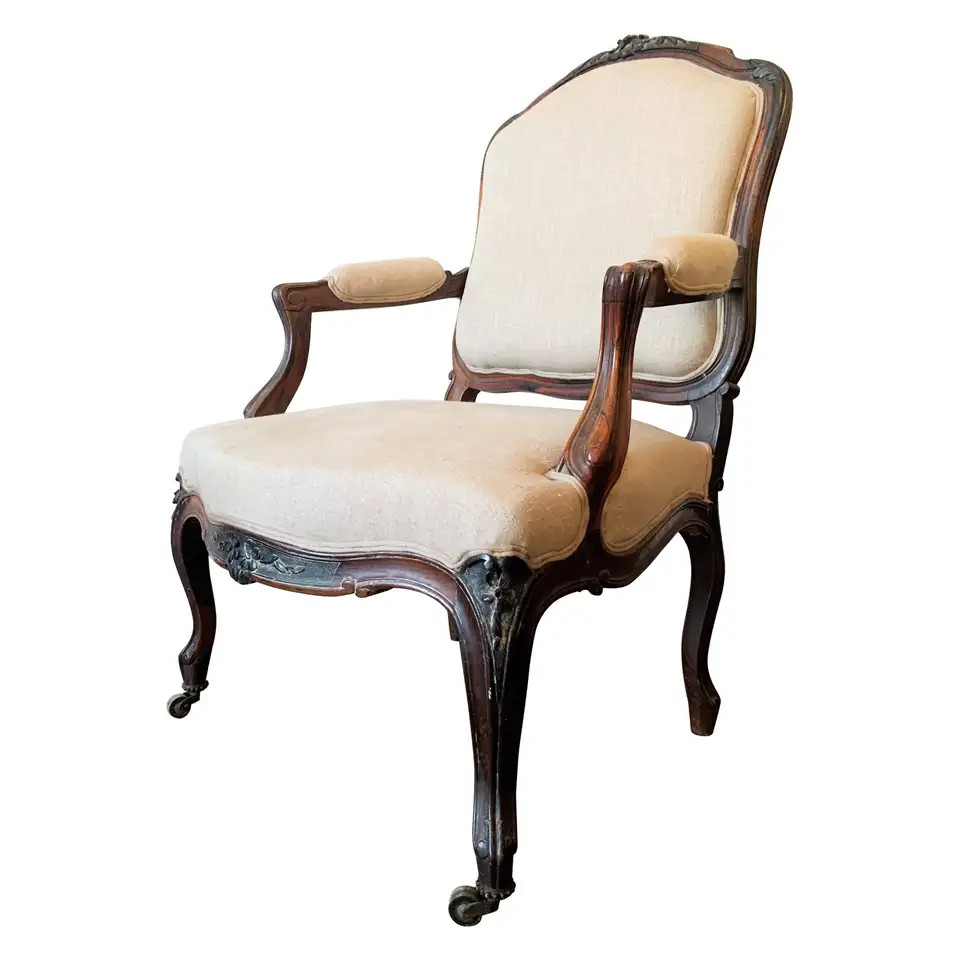 Louis 15 "Fauteuil a La Reine" Armchair 19th Century | 1stDibs