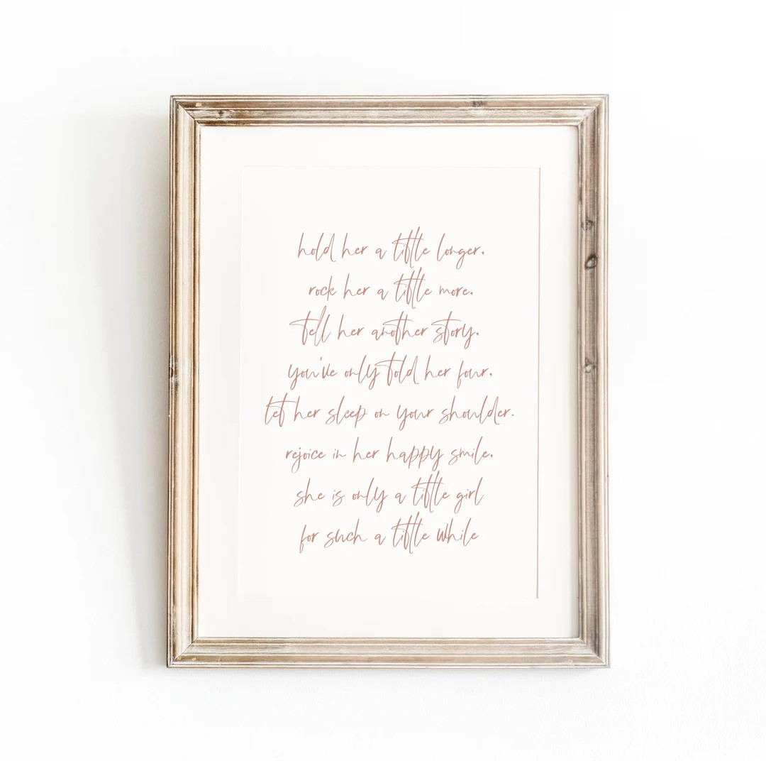 Hold Her a Little Longer Print, Girls Nursery Print, Boho Nursery Decor, Nursery Rainbow Print, N... | Etsy (US)