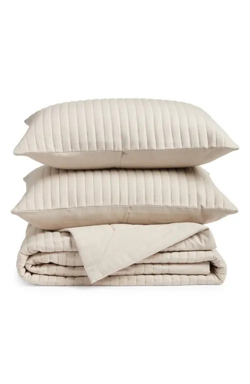 Nordstrom Organic Cotton Twill Quilt & Shams Set in Beige Semolina at Nordstrom, Size Queen | Nordstrom