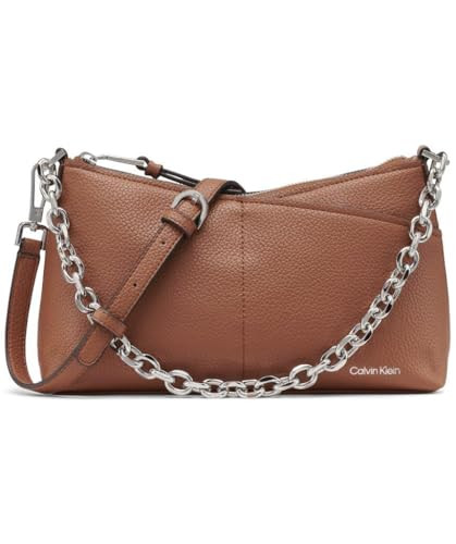 Calvin Klein Zoe Top Zip Chain Crossbody, Caramel, One Size | Amazon (US)