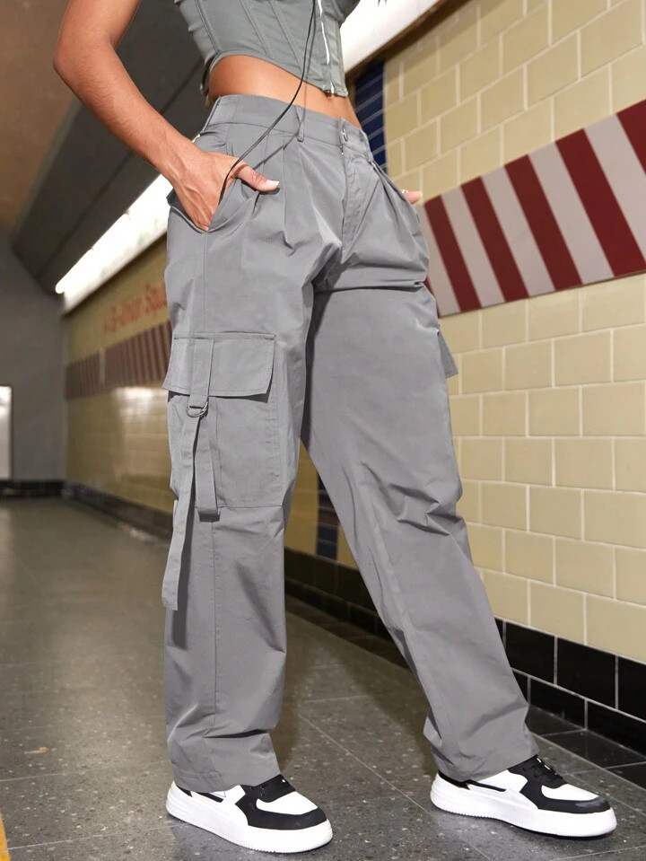 Flap Pocket Side Cargo Pants | SHEIN