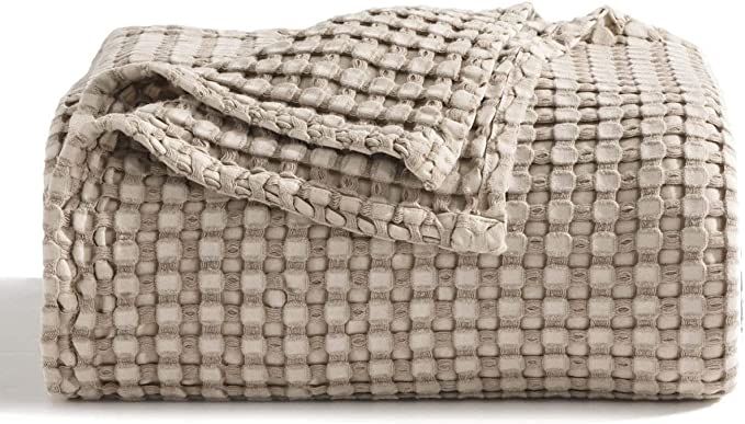 Bedsure Cooling Bamboo Waffle King Size Blanket - Soft, Lightweight and Breathable Cal King Blank... | Amazon (US)