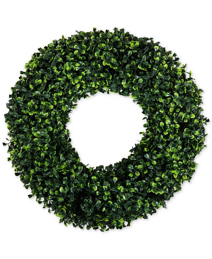 Pure Garden Faux Boxwood 16.5" Round Wreath | Macys (US)