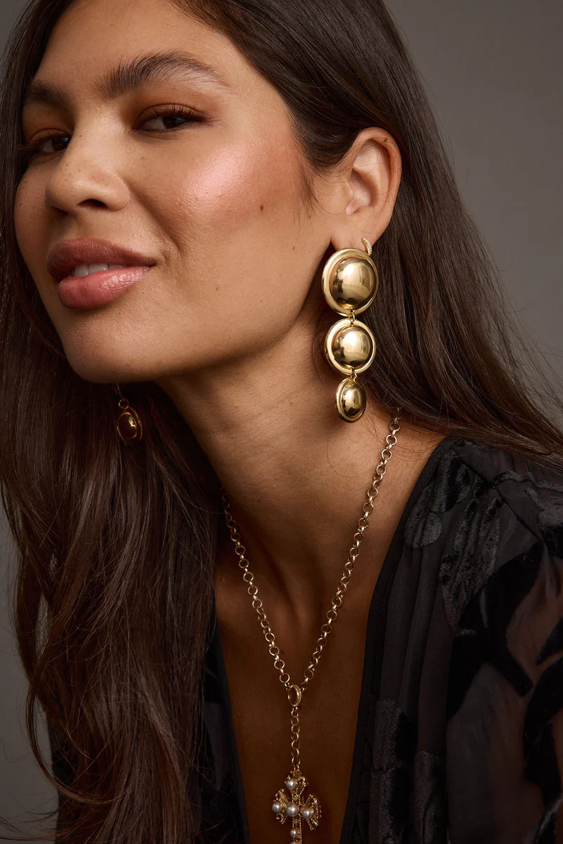 Echo Gold Dome Earrings | 12th Tribe