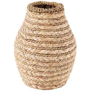 Litton Lane Light Brown Handmade Braided Seagrass Decorative Vase 044090 - The Home Depot | The Home Depot