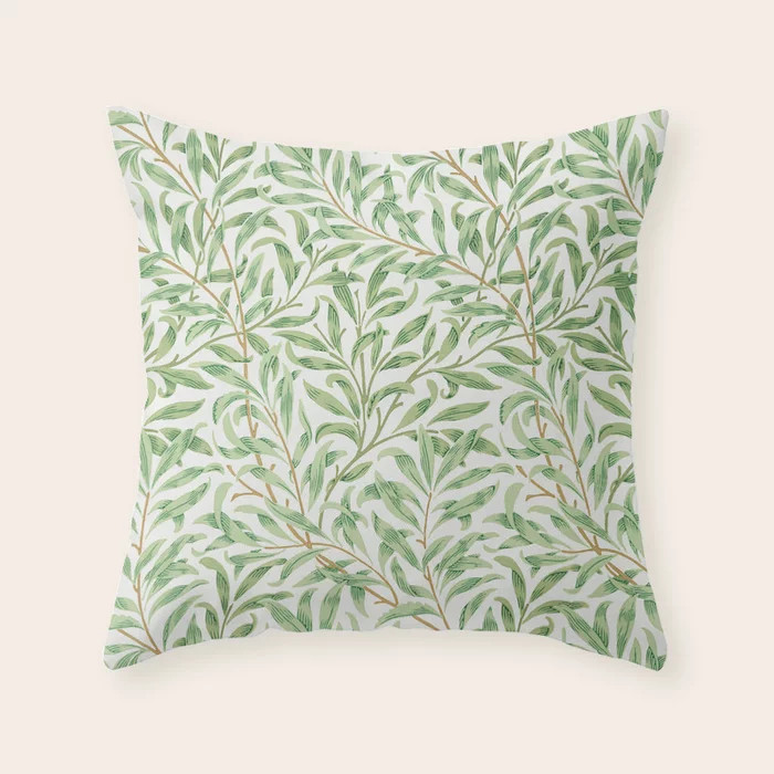 William Morris Willow Bough Classic Green  Throw Pillow | Society6