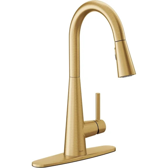 Moen 7864BG Sleek Single-Handle Pull-Down Sprayer Kitchen Faucet with Reflex and Power Clean in B... | Walmart (US)