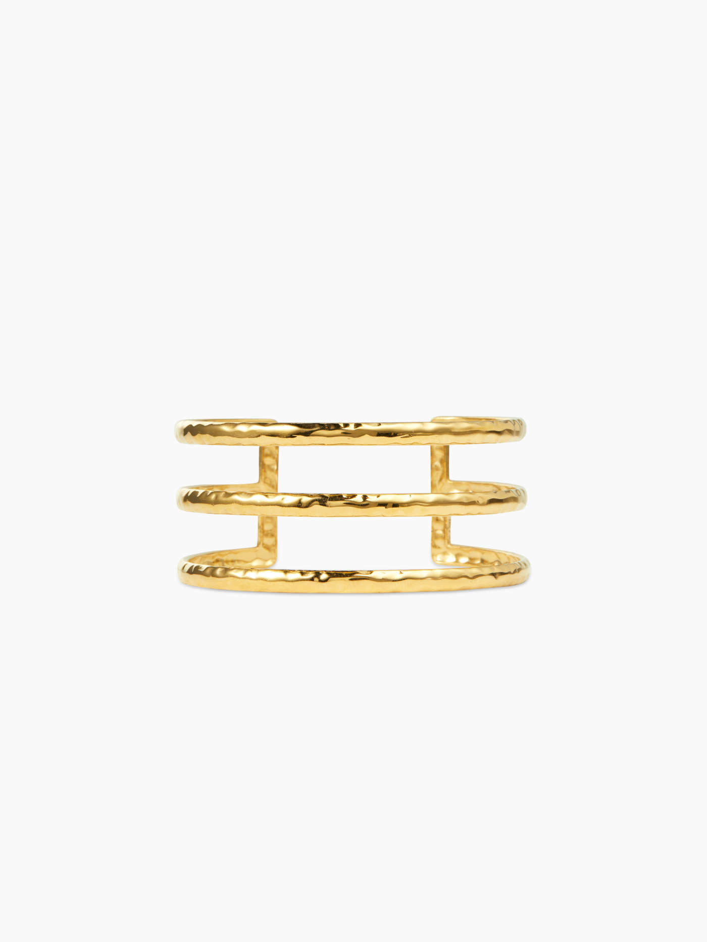 18K GOLD PLATED STAINLESS STEEL MULTI-LAYERED OPEN CUFF BRACELET | Cider