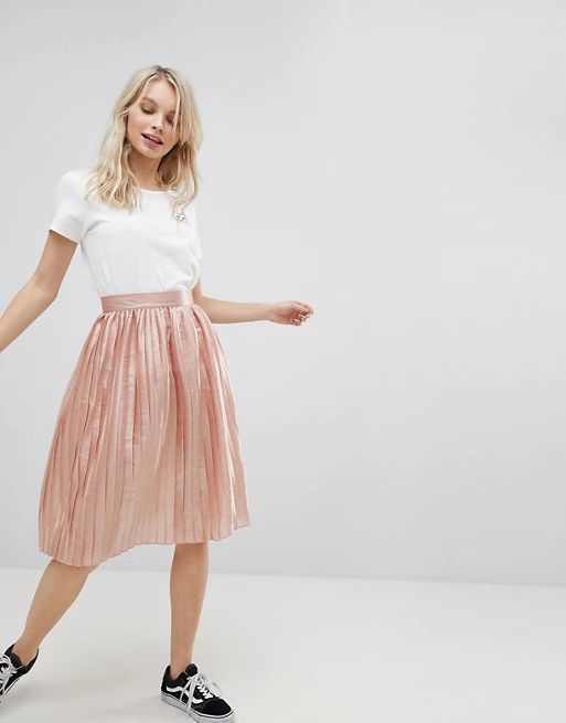 Glamorous Pleated Metallic Skirt | ASOS US