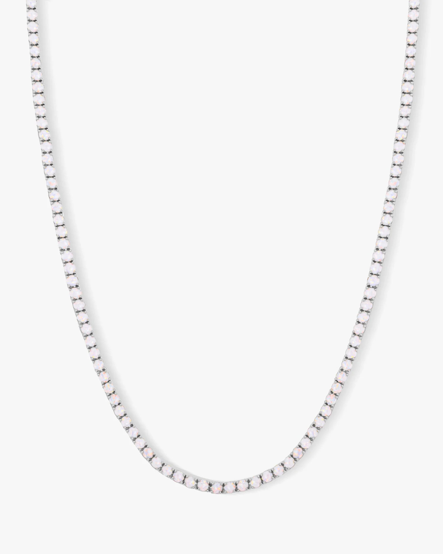 Grand Heiress Tennis Necklace 16" - Silver|White Opal | Melinda Maria Jewelry
