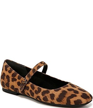 Vionic Alameda Suede Leopard Print Mary Jane Flats - 9.5 | Dillard's