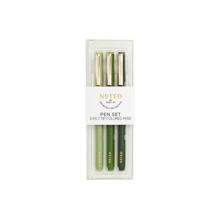 Post-it 3pk Felt Tip Pens - Greens | Target