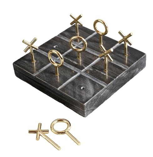 MARBLE CRAZE Marble Tic Tac Toe Game Family Game Decorative O and X Board Game Set for Table Top, Black | Amazon (US)