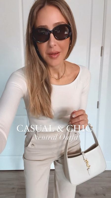 Casual and chic neutral outfit idea. Decided to go with a monochromatic look that is flattering and comfortable. Everything fits true to size I am wearing size small on tops. Small long on pants. 

Use code: ALINEXSPANX for 10% off and free shipping. ✨✨

#LTKVideo #LTKstyletip #LTKworkwear