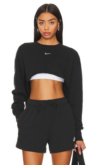 Oversized French Terry Crewneck Fleece in Black & Smoke Grey | Revolve Clothing (Global)